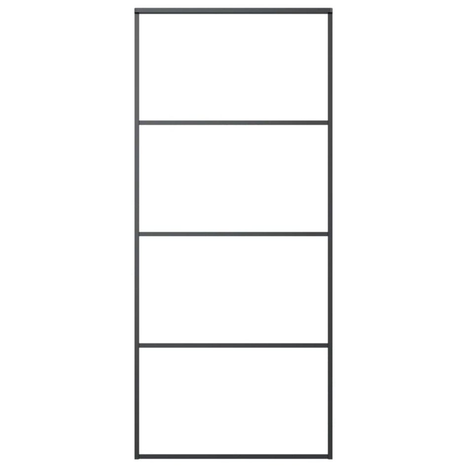 Puerta corredera con set herrajes vidrio ESG aluminio 90x205