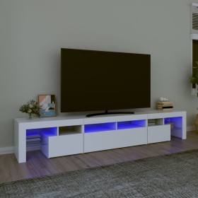 Mueble de TV con luces LED blanco 230x36,5x40