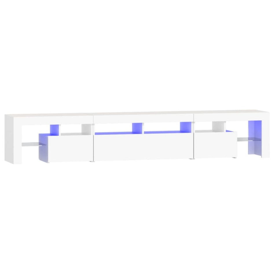 Mueble de TV con luces LED blanco 230x36,5x40
