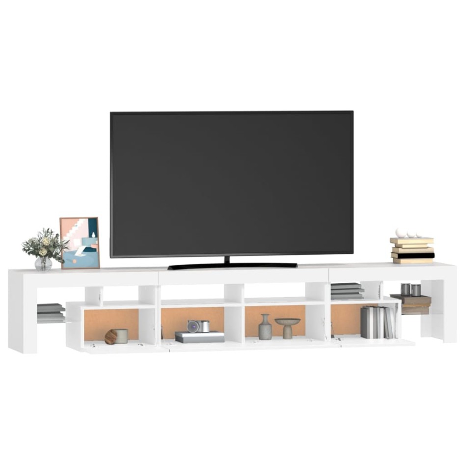 Mueble de TV con luces LED blanco 230x36,5x40