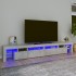 Mueble de TV con luces LED gris hormigón 260x36,5x40