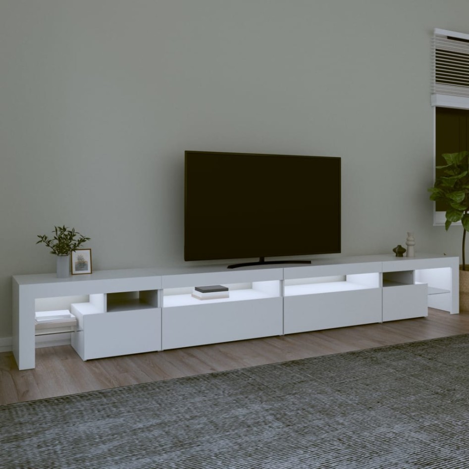 Mueble de TV con luces LED blanco 290x36,5x40