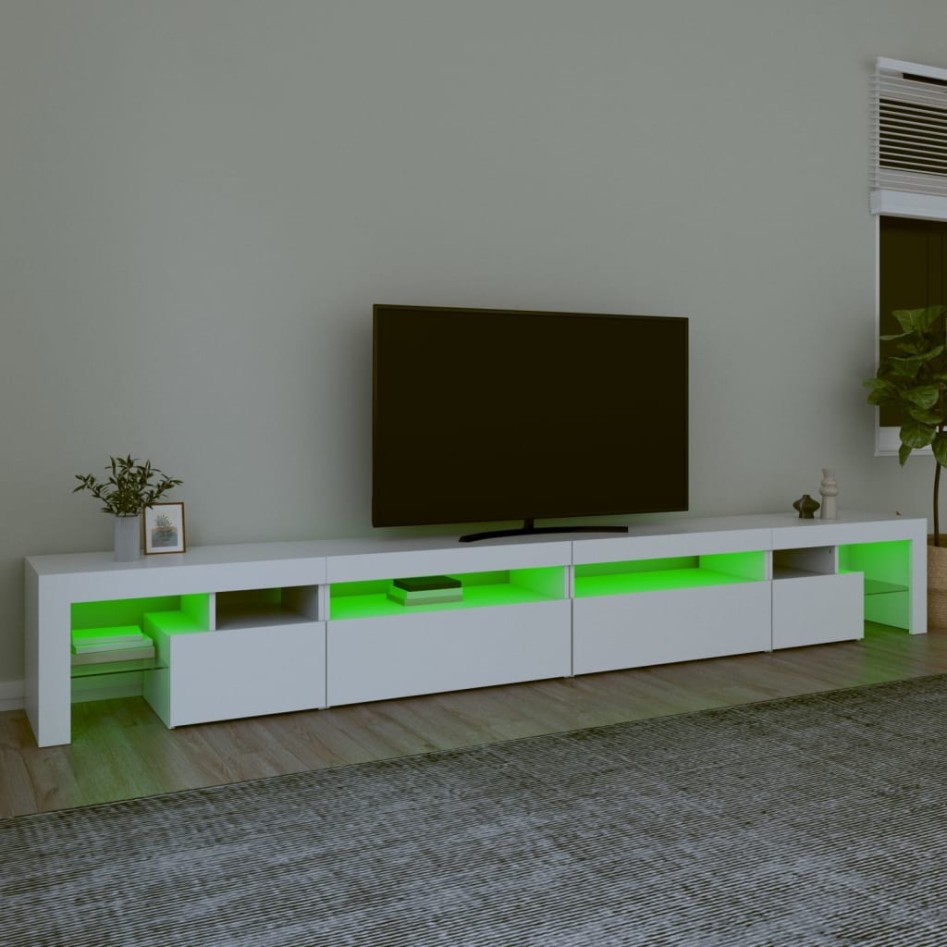 Mueble de TV con luces LED blanco 290x36,5x40