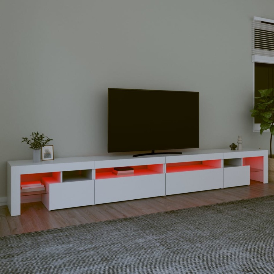 Mueble de TV con luces LED blanco 290x36,5x40