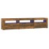 Mueble de TV con luces LED color roble ahumado 180x35x40