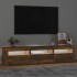 Mueble de TV con luces LED color roble ahumado 180x35x40