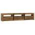 Mueble de TV con luces LED color roble ahumado 180x35x40