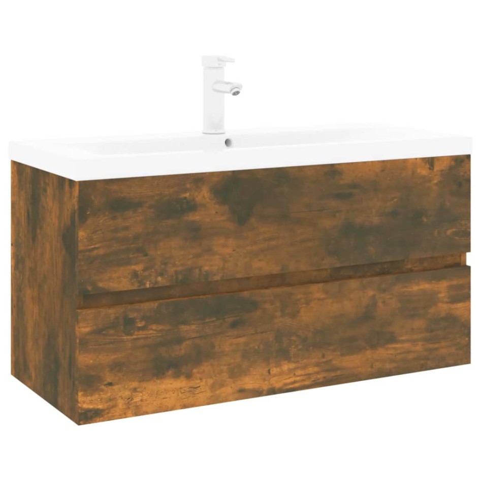 Mueble de baño con lavabo madera contrachapada roble