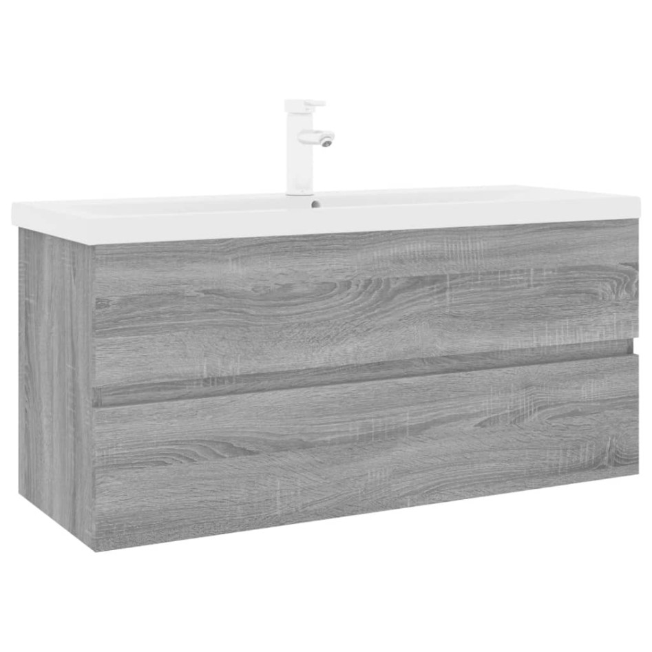 Mueble de baño con lavabo madera contrachapada gris