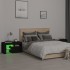 Mesitas de noche con luces LED 2 uds roble negras
