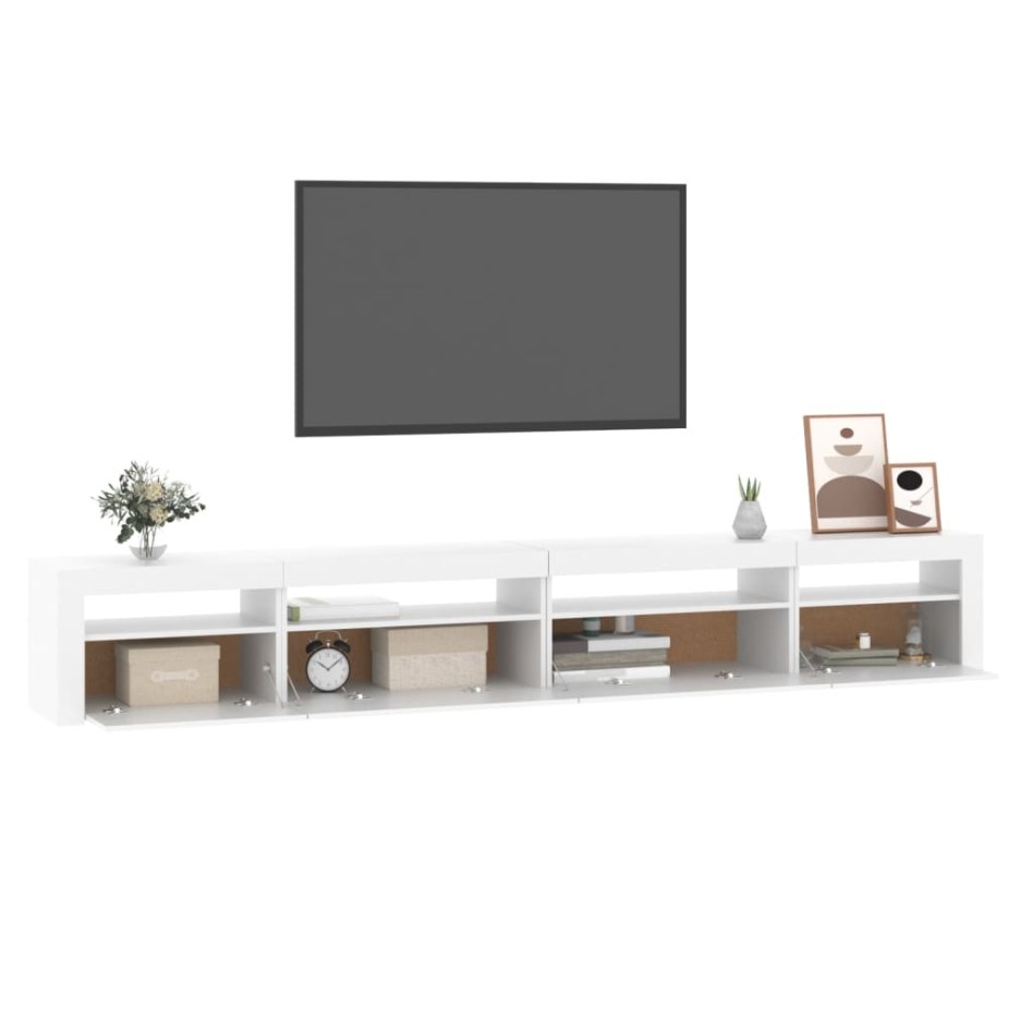 Mueble de TV con luces LED blanco 270x35x40