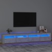 Mueble de TV con luces LED gris hormigón 240x35x40 cm