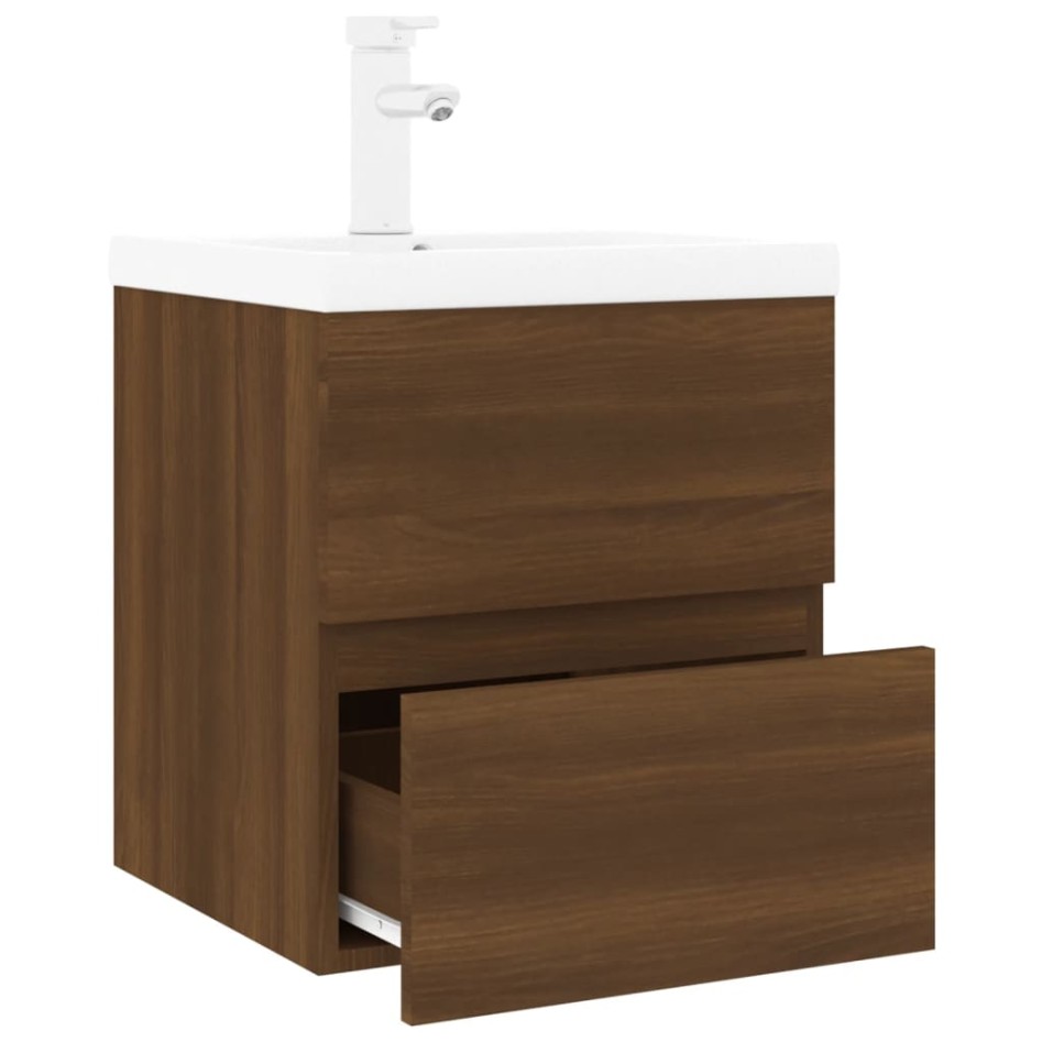 Mueble de baño con lavabo madera contrachapada marrón