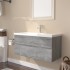 Mueble de baño con lavabo madera contrachapada gris