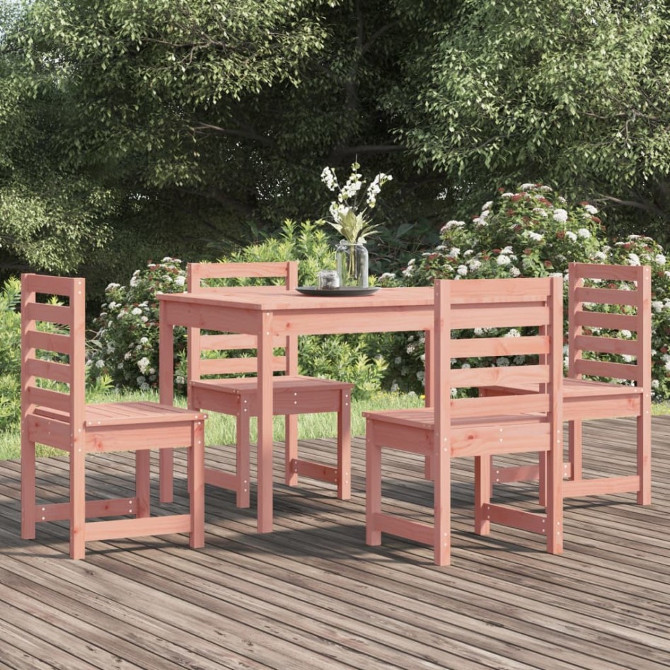 Juego de comedor para jardín 5 pzas madera maciza