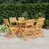 Juego de comedor de jardín 7 piezas madera maciza de