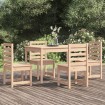 Juego de comedor de jardín 5 piezas madera maciza de pino