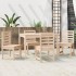 Juego de comedor de jardín 5 piezas madera maciza de