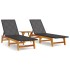 Set de muebles de jardín 3 piezas ratán sintético madera