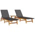 Set de muebles de jardín 3 piezas ratán sintético madera