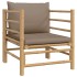 Set de muebles de jardín 6 piezas bambú con cojines gris