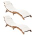 Tumbonas con cojines 2 uds madera maciza acacia blanco