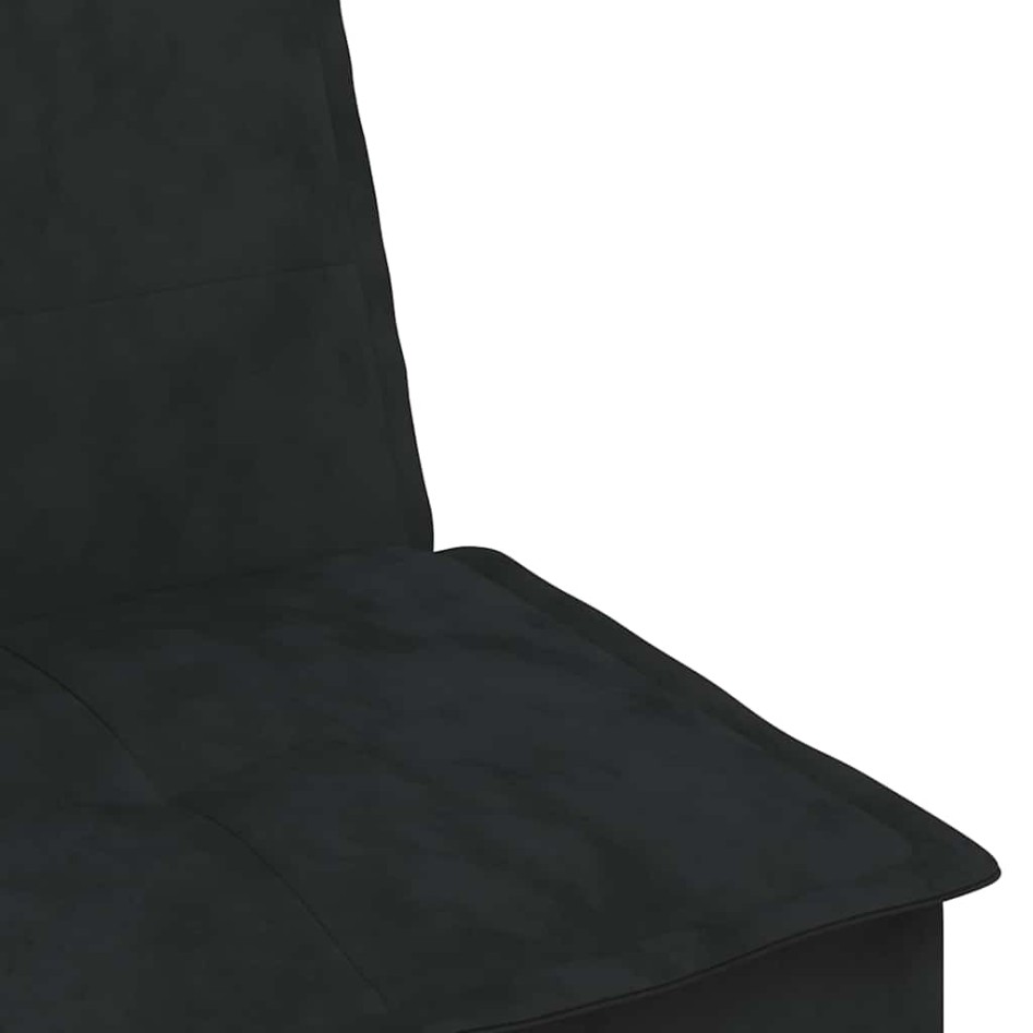 Sofá cama en forma de L terciopelo negro 255x140x70