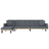 Sofá cama en forma de L terciopelo gris oscuro 271x140x70