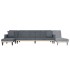 Sofá cama en forma de L terciopelo gris oscuro 271x140x70
