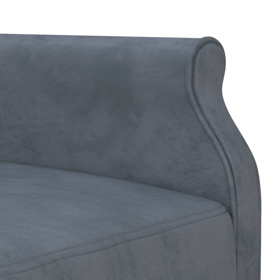 Sofá cama en forma de L terciopelo gris oscuro 271x140x70