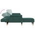 Sofá cama en forma de L terciopelo verde oscuro 271x140x70