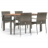 Set comedor de jardín 5 piezas con cojines ratán sintético
