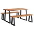 Juego de comedor con borde vivo 3 piezas madera maciza