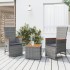 Juego muebles jardín 3 pzas madera acacia ratán sintético