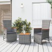Juego muebles jardín 3 pzas madera acacia ratán sintético gris