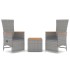 Juego muebles jardín 3 pzas madera acacia ratán sintético