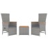 Juego muebles jardín 3 pzas madera acacia ratán sintético
