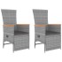 Juego muebles jardín 3 pzas madera acacia ratán sintético