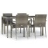 Set comedor de jardín 5 piezas con cojines ratán sintético