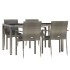 Set comedor de jardín 5 piezas con cojines ratán sintético