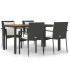 Set de muebles jardín 5 pzas con cojines ratán sintético