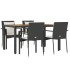 Set de muebles jardín 5 pzas con cojines ratán sintético