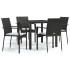Set de muebles jardín 5 pzas con cojines ratán sintético