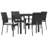 Set de muebles jardín 5 pzas con cojines ratán sintético