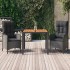 Set comedor de jardín 3 pzas con cojines ratán sintético