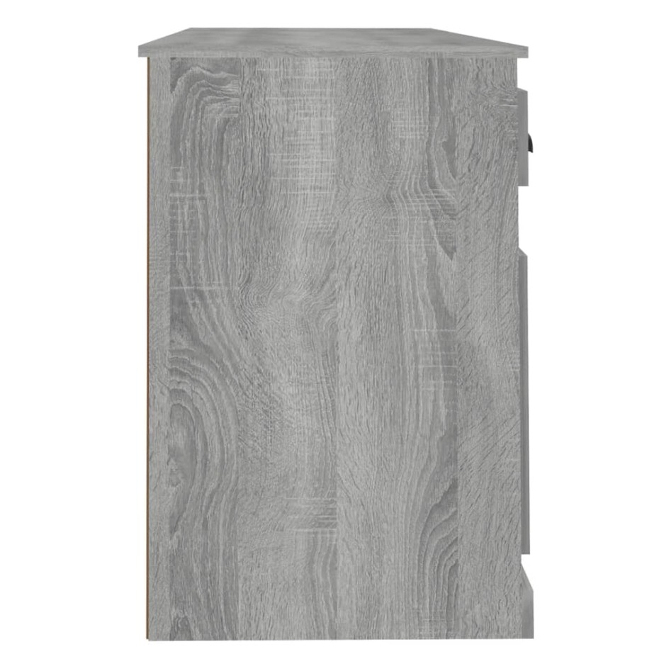 Escritorio con armario contrachapada gris