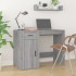 Escritorio con armario contrachapada gris