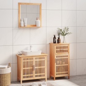 Conjunto de muebles de baño 3 piezas madera maciza de