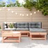 Juego de muebles jardín 5 pzas y cojines madera abeto