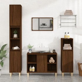 Set de muebles baño 3 pzas madera contrachapada roble